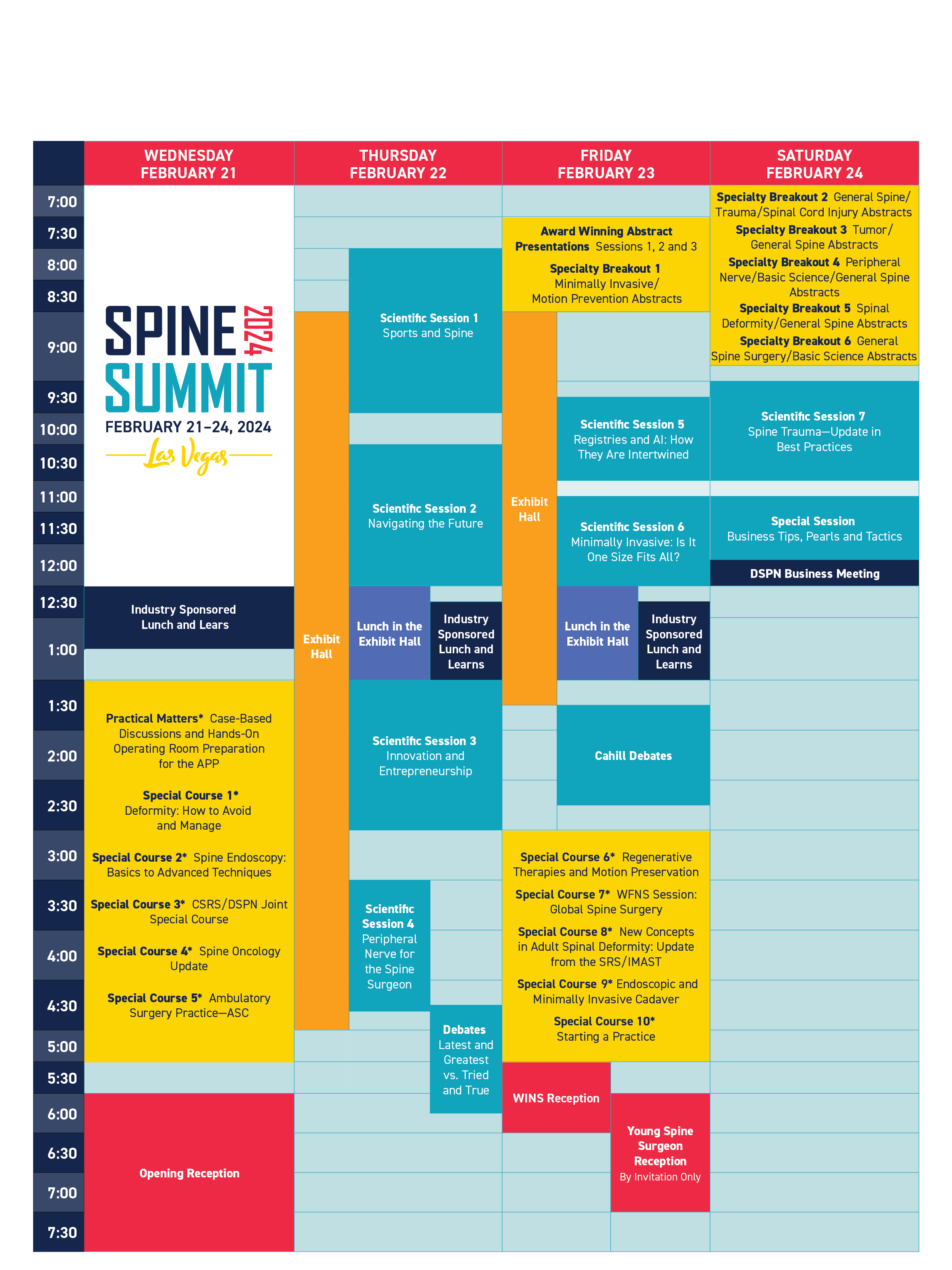 Schedule At a Glance Spine Summit 2024