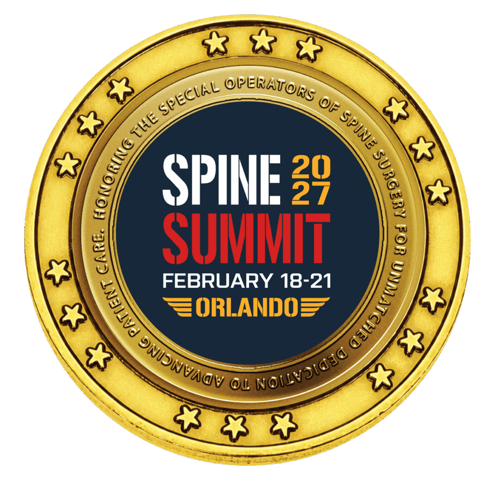 Spine 2027 Gold Coin Graphic Logo